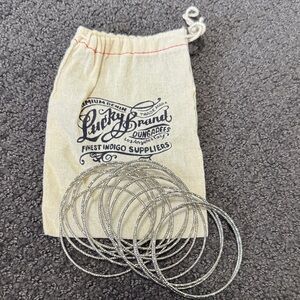 Lucky Brand Shimmering Silver Bangle Set 15